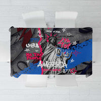 4th of July Graffiti Tablecloth with Statue of Liberty and American Independence Street Art Design - Wonder Print Shop