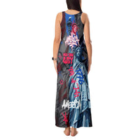 4th of July Graffiti Tank Maxi Dress with Statue of Liberty and American Independence Street Art Design - Wonder Print Shop