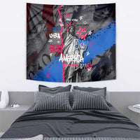 4th of July Graffiti Tapestry with Statue of Liberty and American Independence Street Art Design - Wonder Print Shop