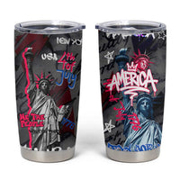 4th of July Graffiti Tumbler Cup with Statue of Liberty and American Independence Street Art Design - Wonder Print Shop
