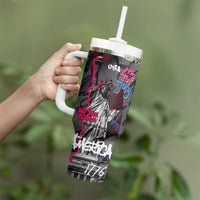 4th of July Graffiti Tumbler With Handle with Statue of Liberty and American Independence Street Art Design - Wonder Print Shop