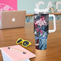 4th of July Graffiti Tumbler With Handle with Statue of Liberty and American Independence Street Art Design - Wonder Print Shop