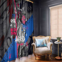 4th of July Graffiti Window Curtain with Statue of Liberty and American Independence Street Art Design - Wonder Print Shop