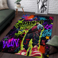 Graffiti Hip Hop Area Rug with Neon Bear and Street Artist Panda Design - Wonder Print Shop