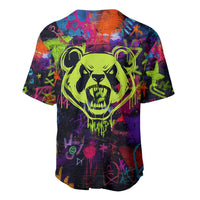 Graffiti Hip Hop Baseball Jersey with Neon Bear and Street Artist Panda Design - Wonder Print Shop