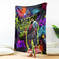 Graffiti Hip Hop Blanket with Neon Bear and Street Artist Panda Design - Wonder Print Shop