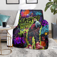 Graffiti Hip Hop Blanket with Neon Bear and Street Artist Panda Design - Wonder Print Shop