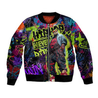 Graffiti Hip Hop Bomber Jacket with Neon Bear and Street Artist Panda Design - Wonder Print Shop