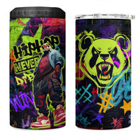 Graffiti Hip Hop 4 in 1 Can Cooler Tumbler with Neon Bear and Street Artist Panda Design - Wonder Print Shop