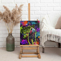 Graffiti Hip Hop Canvas Wall Art with Neon Bear and Street Artist Panda Design - Wonder Print Shop