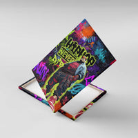 Graffiti Hip Hop Canvas Wall Art with Neon Bear and Street Artist Panda Design - Wonder Print Shop