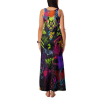 Graffiti Hip Hop Family Matching Tank Maxi Dress and Hawaiian Shirt with Neon Bear and Street Artist Panda Design - Wonder Print Shop