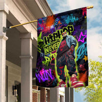 Graffiti Hip Hop Garden Flag with Neon Bear and Street Artist Panda Design - Wonder Print Shop