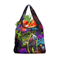 Graffiti Hip Hop Grocery Bag with Neon Bear and Street Artist Panda Design - Wonder Print Shop