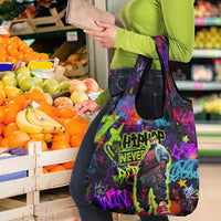 Graffiti Hip Hop Grocery Bag with Neon Bear and Street Artist Panda Design - Wonder Print Shop