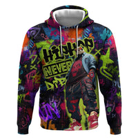 Graffiti Hip Hop Hoodie with Neon Bear and Street Artist Panda Design - Wonder Print Shop