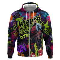 Graffiti Hip Hop Hoodie with Neon Bear and Street Artist Panda Design - Wonder Print Shop