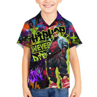 Graffiti Hip Hop Kid Hawaiian Shirt with Neon Bear and Street Artist Panda Design - Wonder Print Shop