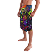 Graffiti Hip Hop Lavalava with Neon Bear and Street Artist Panda Design - Wonder Print Shop