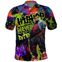 Graffiti Hip Hop Polo Shirt with Neon Bear and Street Artist Panda Design - Wonder Print Shop