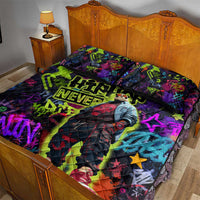Graffiti Hip Hop Quilt Bed Set with Neon Bear and Street Artist Panda Design - Wonder Print Shop