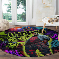 Graffiti Hip Hop Round Carpet with Neon Bear and Street Artist Panda Design - Wonder Print Shop