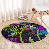 Graffiti Hip Hop Round Carpet with Neon Bear and Street Artist Panda Design - Wonder Print Shop
