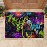 Graffiti Hip Hop Rubber Doormat with Neon Bear and Street Artist Panda Design - Wonder Print Shop
