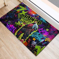 Graffiti Hip Hop Rubber Doormat with Neon Bear and Street Artist Panda Design - Wonder Print Shop