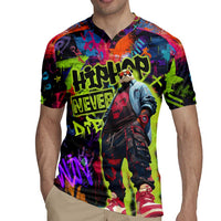 Graffiti Hip Hop Rugby Jersey with Neon Bear and Street Artist Panda Design - Wonder Print Shop