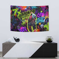 Graffiti Hip Hop Tapestry with Neon Bear and Street Artist Panda Design - Wonder Print Shop