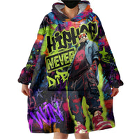 Graffiti Hip Hop Wearable Blanket Hoodie with Neon Bear and Street Artist Panda Design - Wonder Print Shop