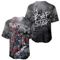 Rap Star Streetwear Baseball Jersey with Graffiti Lettering and Hip Hop - Wonder Print Shop