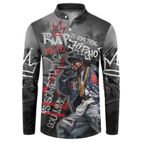 Rap Star Streetwear Button Sweatshirt with Graffiti Lettering and Hip Hop - Wonder Print Shop