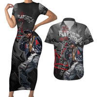 Rap Star Streetwear Couples Matching Short Sleeve Bodycon Dress and Hawaiian Shirt with Graffiti Lettering and Hip Hop - Wonder Print Shop