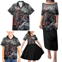 Rap Star Streetwear Family Matching Puletasi and Hawaiian Shirt with Graffiti Lettering and Hip Hop - Wonder Print Shop