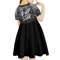 Rap Star Streetwear Kid Short Sleeve Dress with Graffiti Lettering and Hip Hop - Wonder Print Shop