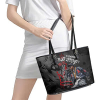 Rap Star Streetwear Leather Tote Bag with Graffiti Lettering and Hip Hop - Wonder Print Shop