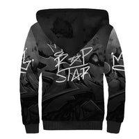 Rap Star Streetwear Sherpa Hoodie with Graffiti Lettering and Hip Hop - Wonder Print Shop