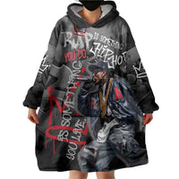 Rap Star Streetwear Wearable Blanket Hoodie with Graffiti Lettering and Hip Hop - Wonder Print Shop