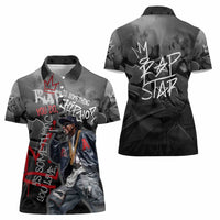 Rap Star Streetwear Women Polo Shirt with Graffiti Lettering and Hip Hop - Wonder Print Shop