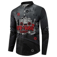 Hip Hop Streetwear Button Sweatshirt with Graffiti Boombox and Angel Bear Graphic in Urban Bullet Hole Design - Wonder Print Shop