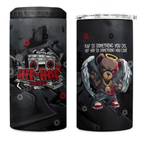 Hip Hop Streetwear 4 in 1 Can Cooler Tumbler with Graffiti Boombox and Angel Bear Graphic in Urban Bullet Hole Design - Wonder Print Shop