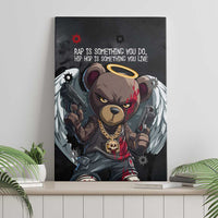 Hip Hop Streetwear Canvas Wall Art with Graffiti Boombox and Angel Bear Graphic in Urban Bullet Hole Design - Wonder Print Shop