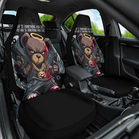 Hip Hop Streetwear Car Seat Cover with Graffiti Boombox and Angel Bear Graphic in Urban Bullet Hole Design - Wonder Print Shop