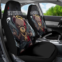 Hip Hop Streetwear Car Seat Cover with Graffiti Boombox and Angel Bear Graphic in Urban Bullet Hole Design - Wonder Print Shop