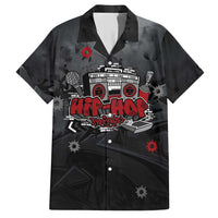 Hip Hop Streetwear Hawaiian Shirt with Graffiti Boombox and Angel Bear Graphic in Urban Bullet Hole Design - Wonder Print Shop