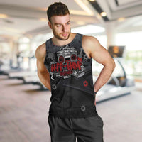 Hip Hop Streetwear Men Tank Top with Graffiti Boombox and Angel Bear Graphic in Urban Bullet Hole Design - Wonder Print Shop