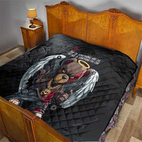 Hip Hop Streetwear Quilt with Graffiti Boombox and Angel Bear Graphic in Urban Bullet Hole Design - Wonder Print Shop