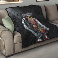 Hip Hop Streetwear Quilt with Graffiti Boombox and Angel Bear Graphic in Urban Bullet Hole Design - Wonder Print Shop